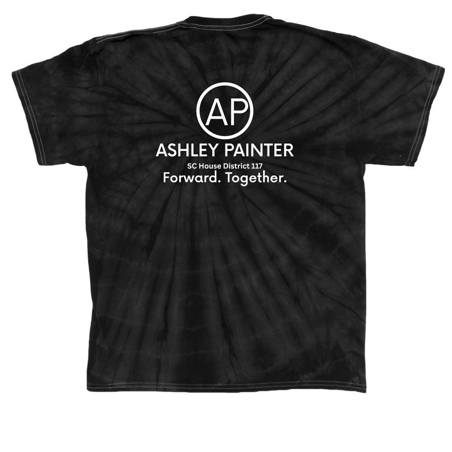 Tye Dye Tee, a Black Classic Tie Dye Tee (back-view)