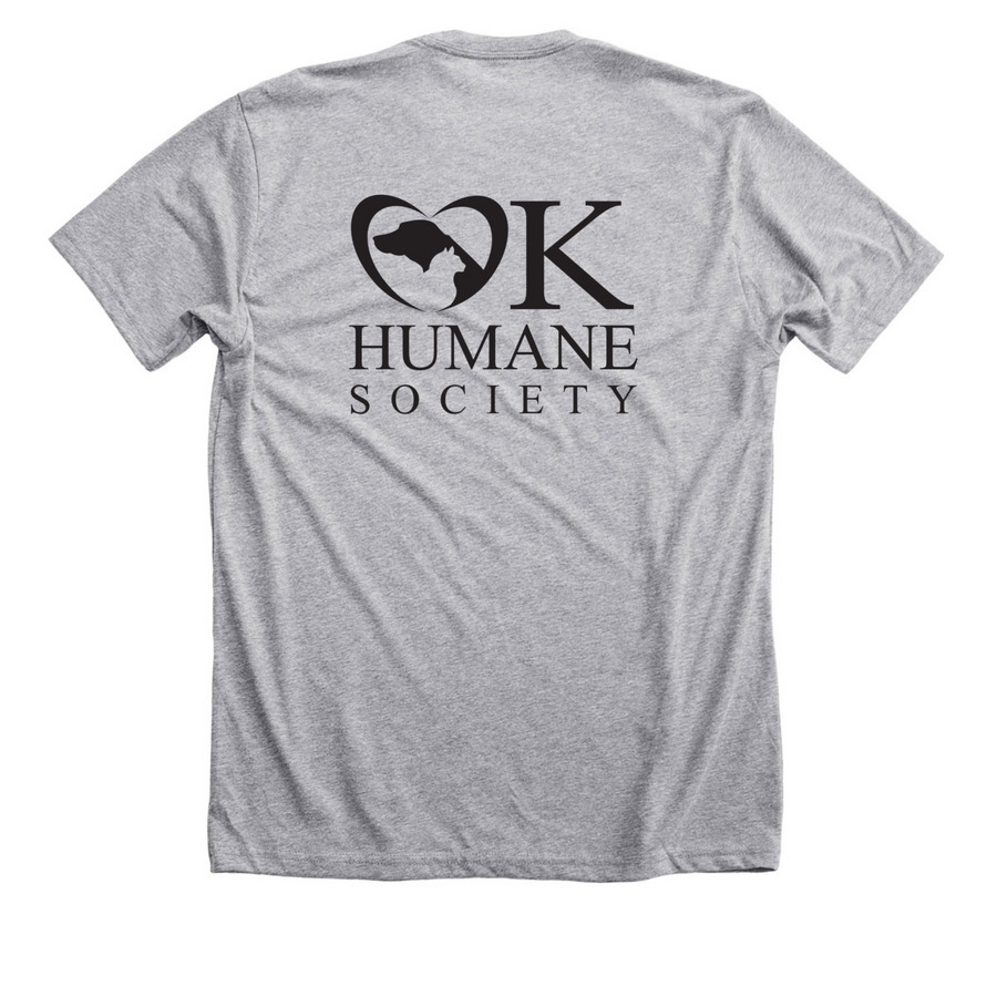 I Love OKC Dog Shirt, a Athletic Heather Premium Unisex Tee (back-view)