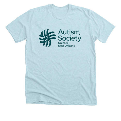 Light Background Solid color logo, a Heather Ice Blue Premium Unisex Tee