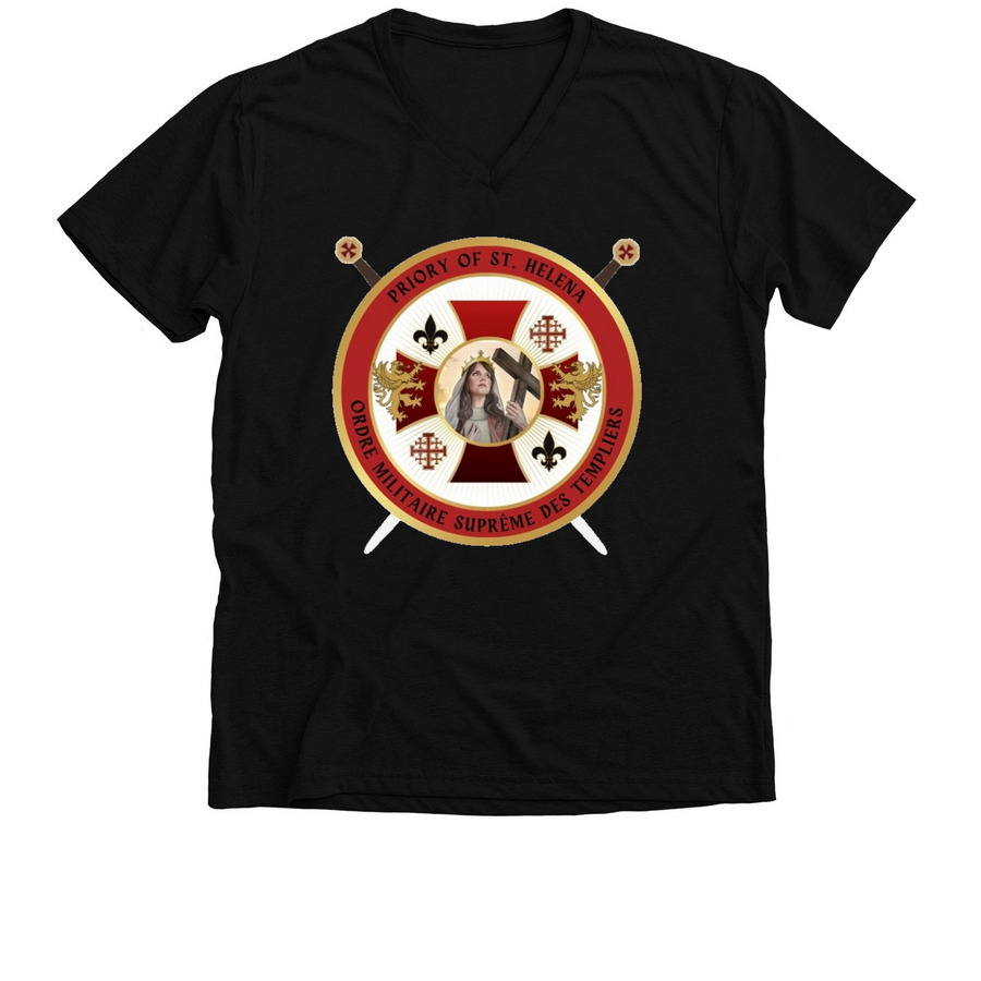 St. Helena Priory, a Solid Black Blend Premium V-Neck Tee
