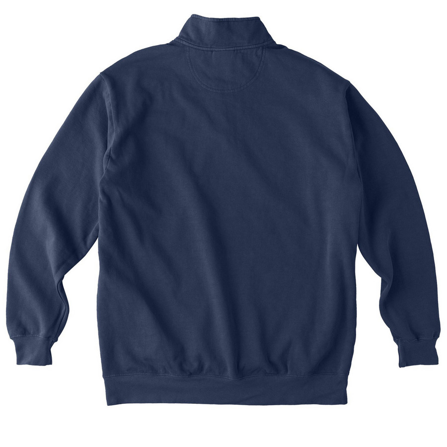 CCGC Logo Zips and Button Ups, a True Navy Comfort Colors Quarter Zip Pullover (back-view)