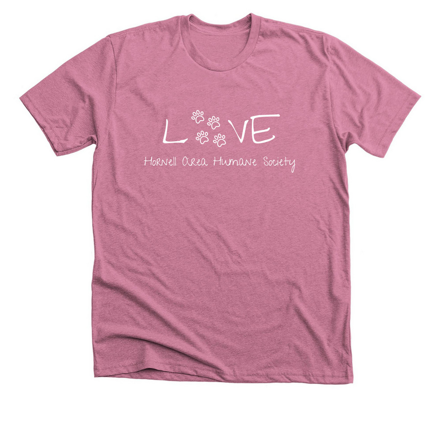 Love!, a Heather Mauve Premium Unisex Tee