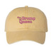 The Grump Queen Hat, a Mustard Printed Pigment Dye Baseball Cap