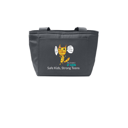 Safe Kids, Strong Teens Lunch Box, a Grey Steel Insulated Lunch Tote