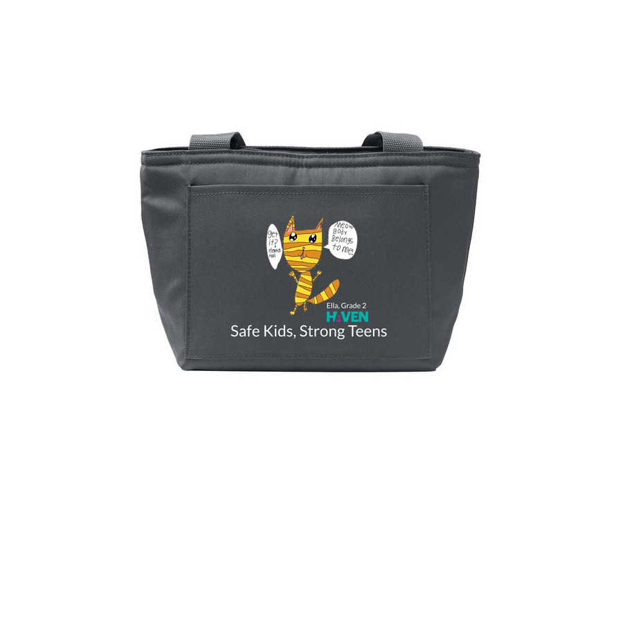 Safe Kids, Strong Teens Lunch Box, a Grey Steel Insulated Lunch Tote