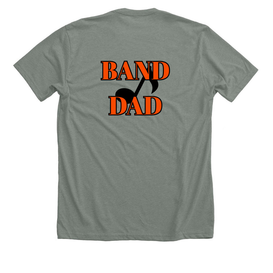 Grissom "Band Dad", a Deep Heather Premium Unisex Tee (back-view)