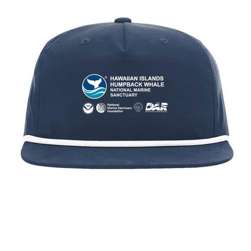 HIHWNMS Logo Hats, a Navy/ White Printed Umpqua Snapback Cap