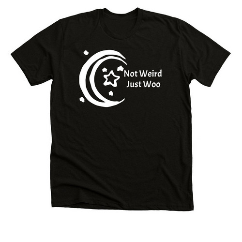 Not Weird Just Woo, a Black Heather Premium Unisex Tee