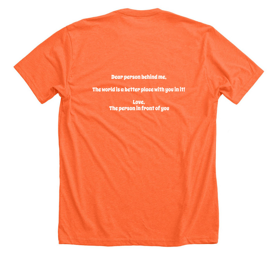 Team Wuddles - Honoring Aidan Michaud, a Heather Orange Premium Unisex Tee (back-view)