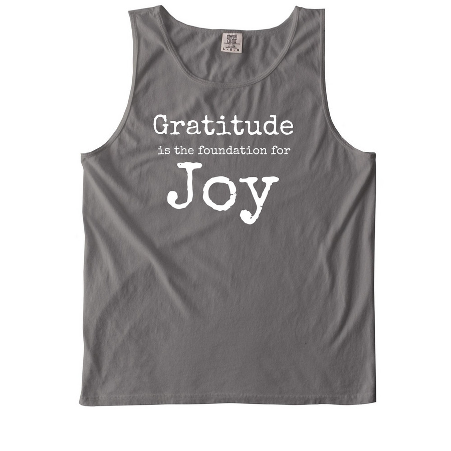 Gratitude, a Grey Comfort Colors Tank Top