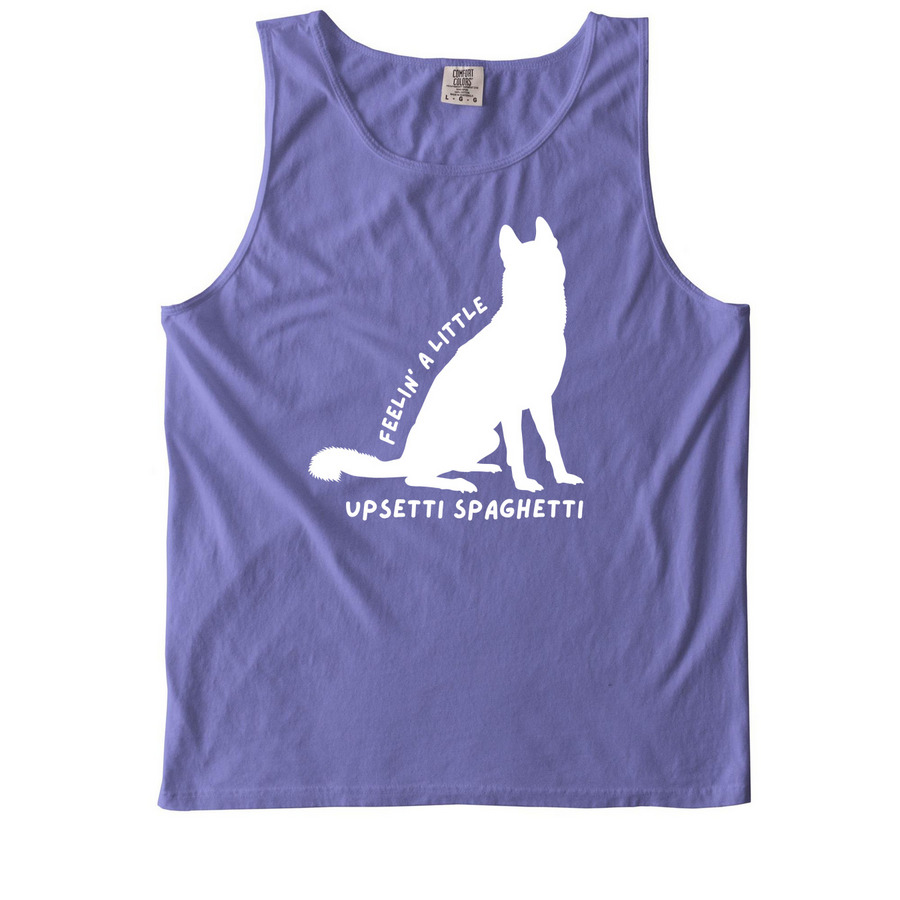 Upsetti Spaghetti, a Violet Comfort Colors Tank Top
