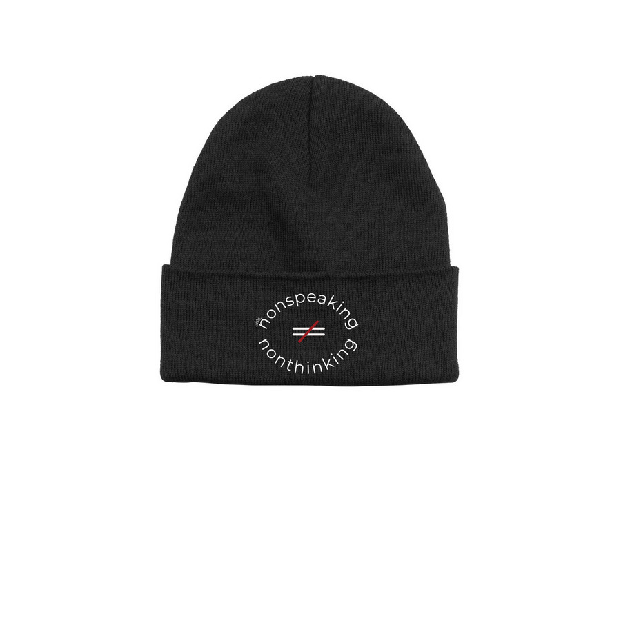 Beanie with a message!, a Black Printed Base Camp Beanie