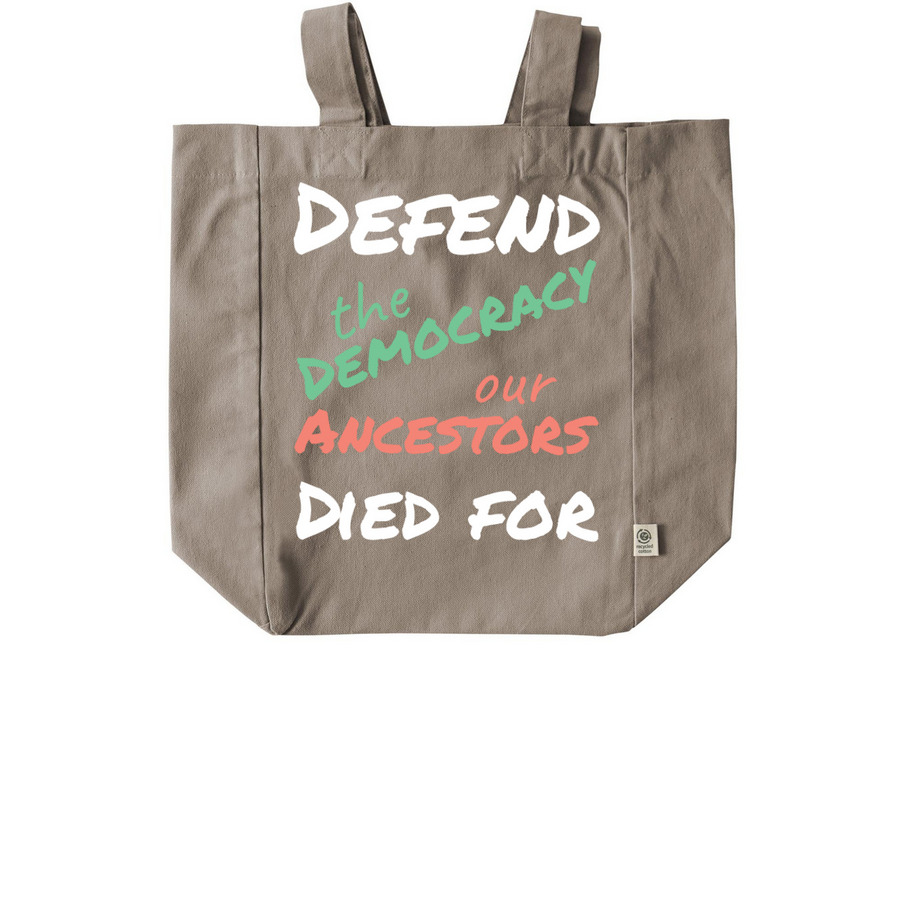Pro-Democracy Tote, a Pumice Recycled Cotton Tote Bag