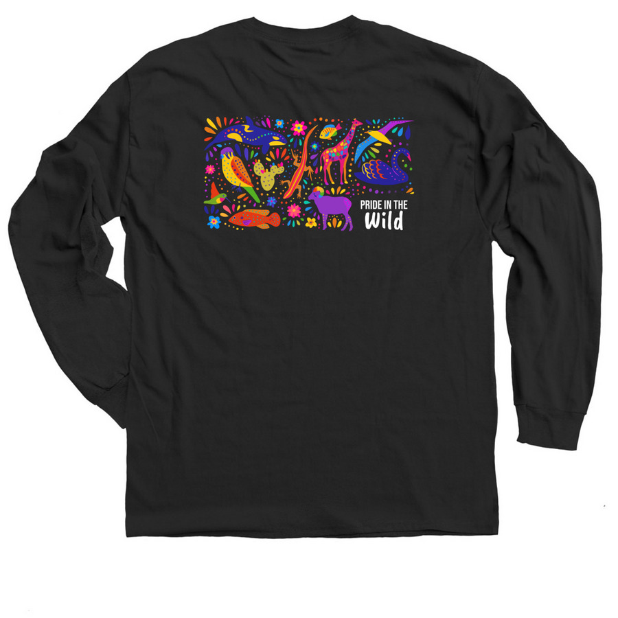FWS Pride ERG Shirts, a Black Classic Long Sleeve Tee (back-view)