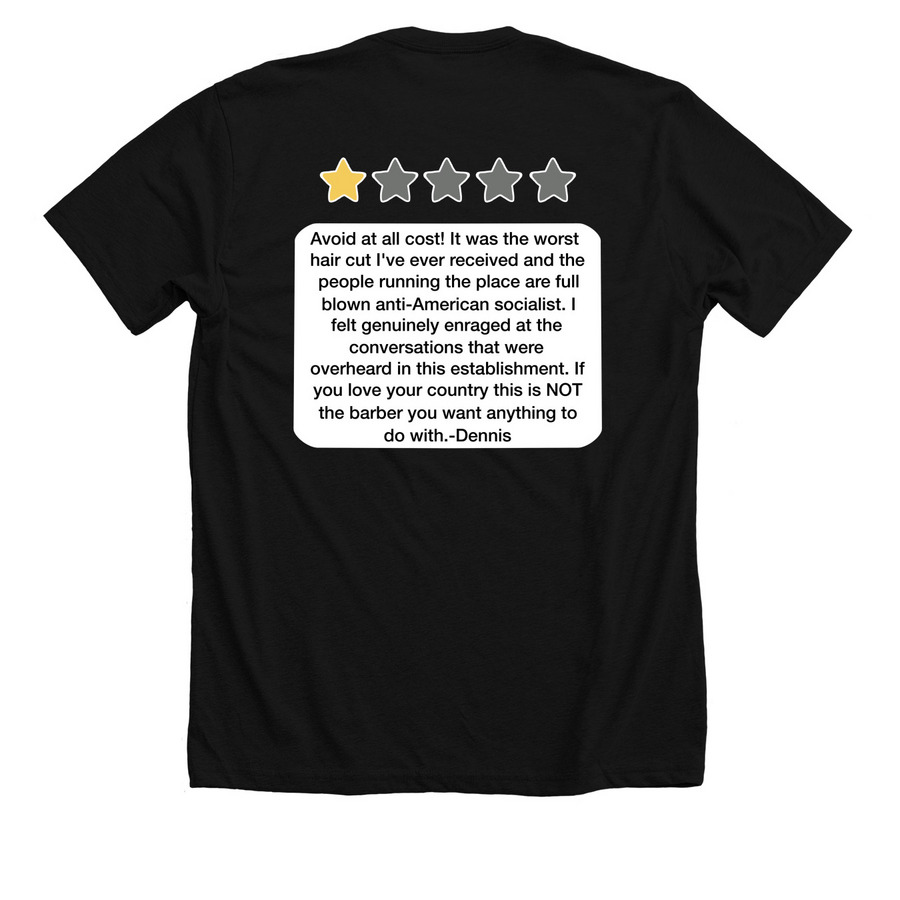 One Star Review, a Solid Black Blend Premium Unisex Tee (back-view)