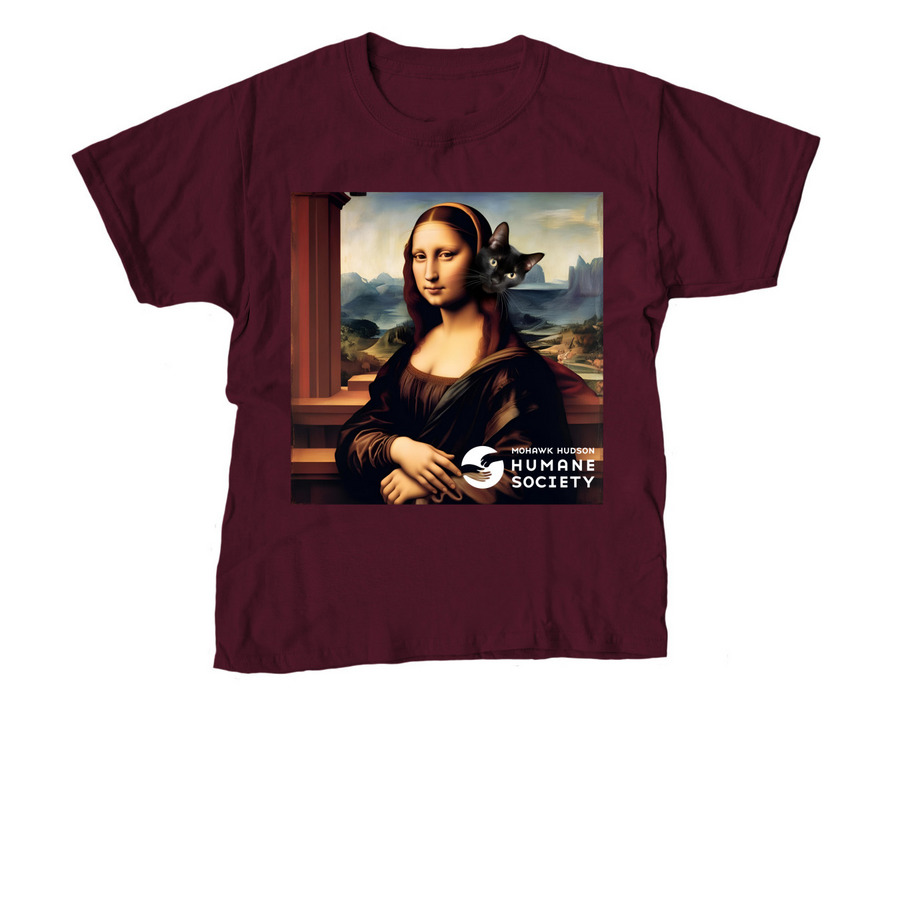 MHHS Mona Lisa Cat, a Maroon Youth Unisex Tee