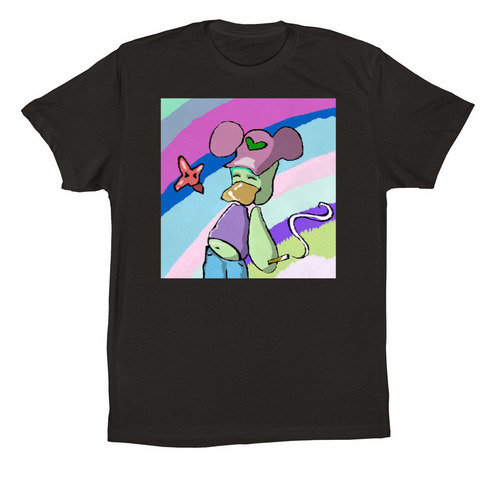 Angel?s Rainbow, a Black Premium Cotton Tee