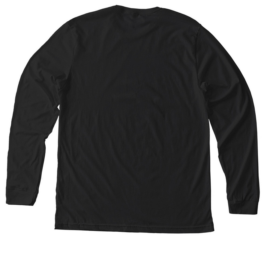 HHH Basics | Small Logo, a Solid Black Blend Premium Long Sleeve Tee (back-view)