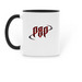P2P: Origin Drop, a Black Two-Tone Ceramic Mug (back-view)