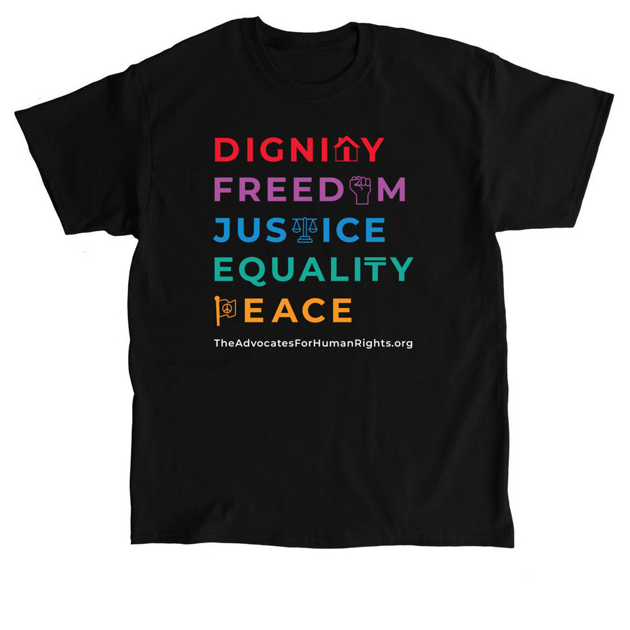 Defend Human Rights, Pride Edition, a Black Classic Unisex Tee
