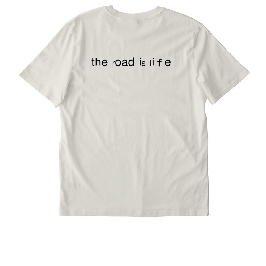 The Road- Tie Dye available, a Natural Raw Stanley/Stella Unisex Creator 2.0 Tee (back-view)