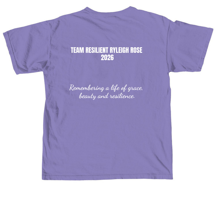 Team Resilient Ryleigh Rose - 2026, a Violet Comfort Colors Unisex Tee (back-view)