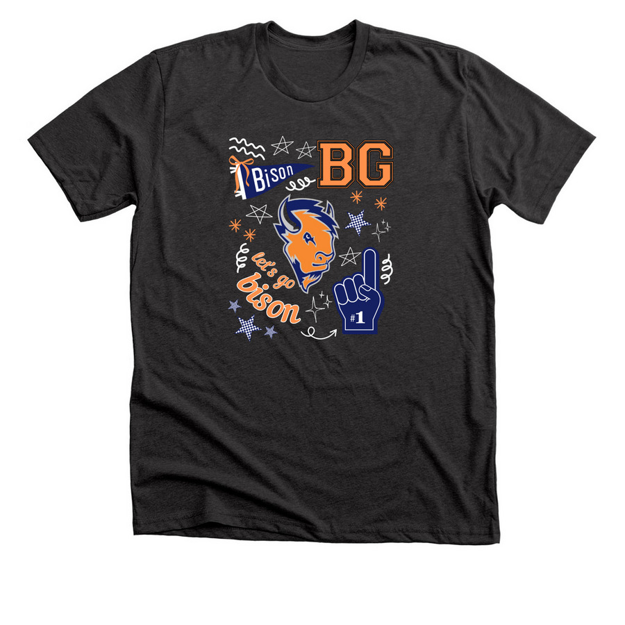 Retro Bison Spirit, a Dark Grey Heather Premium Unisex Tee