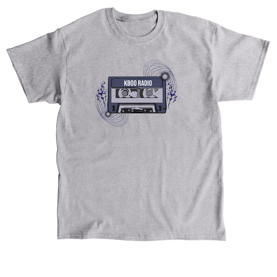 KBOO's Cassette Tee, a Sport Grey Classic Unisex Tee