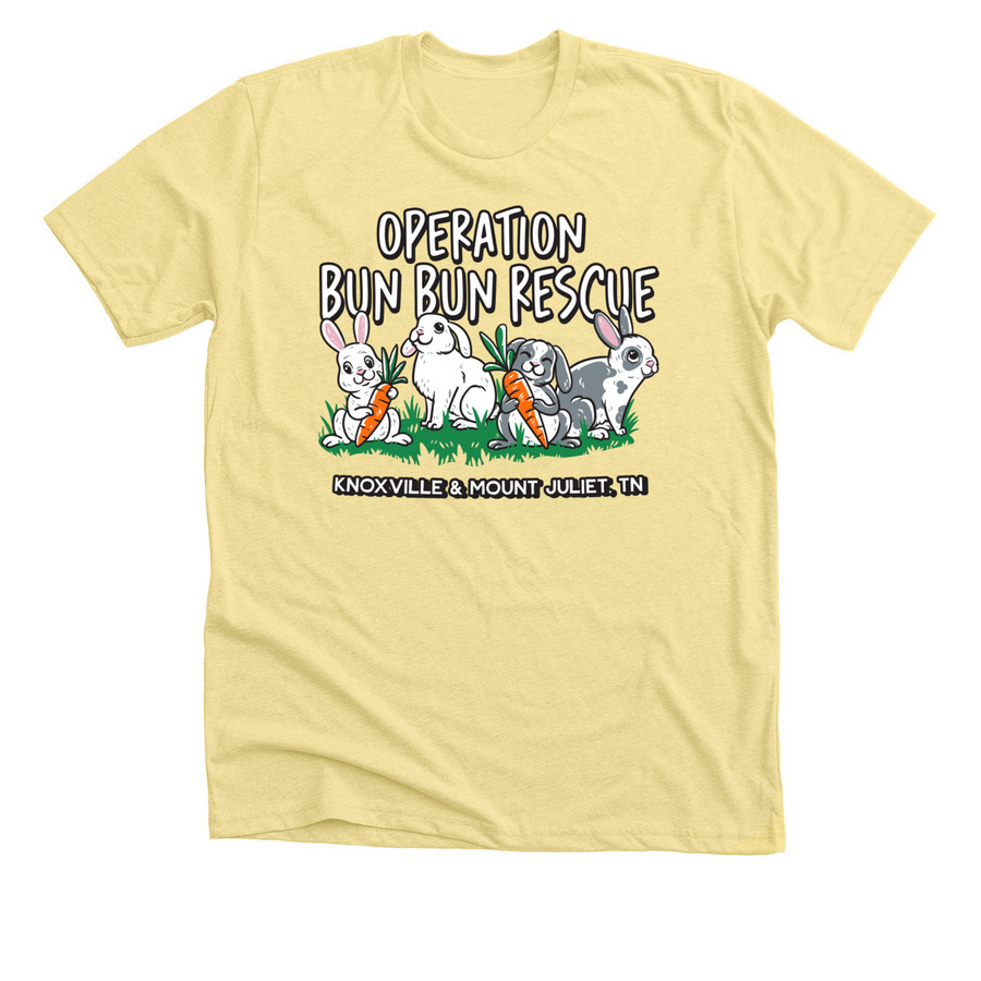 Operation Bun Bun Rescue, a Heather Yellow Gold Premium Unisex Tee