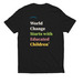 World Change Adult & Youth Styles, a Deep Black Allmade Eco Triblend Unisex Tee