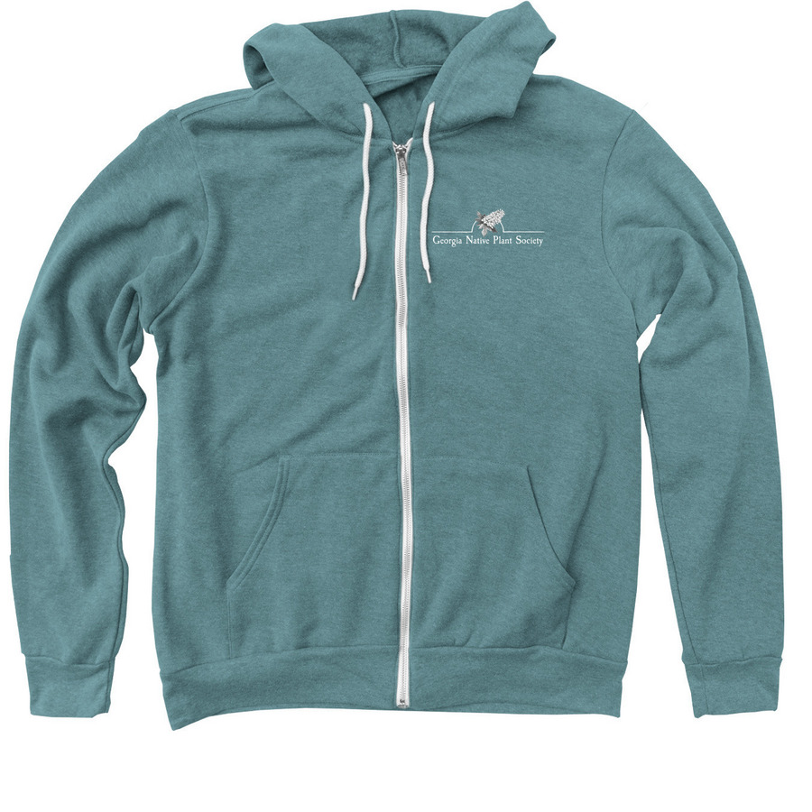 2024 POY Blue Mistflower Hoodie, a Heather Deep Teal Zip Up Hoodie