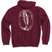 ACS-LA logo whale conservation dark colors, a Maroon Pullover Hoodie (back-view)