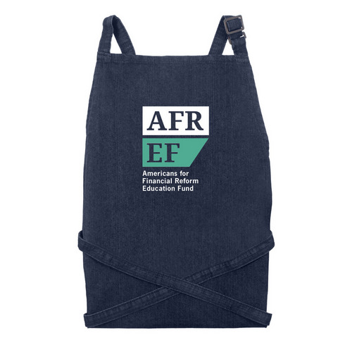 AFREF Sq Logo Apron, Dark, a Indigo Denim Recycled Denim Bib Apron
