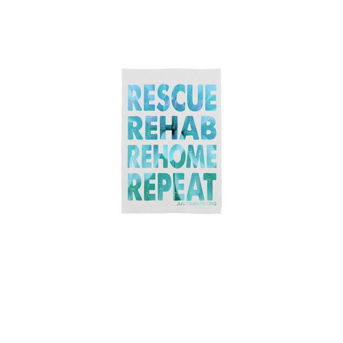 Blue Rescue Flag, a White 12" x 18" Yard Flag