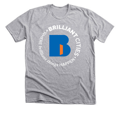 Brilliant Cities Logo Tee, a Athletic Heather Premium Unisex Tee