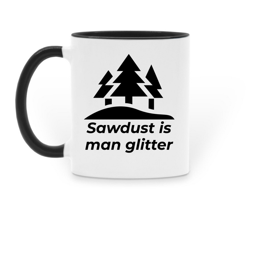 Davey?s mug, a Black Two-Tone Ceramic Mug (back-view)