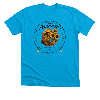TEAM AMANDA, a Neon Blue Premium Unisex Tee