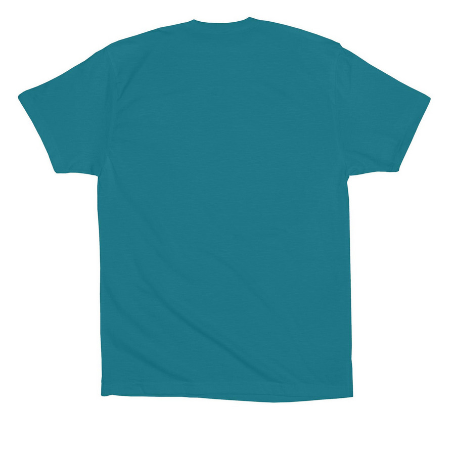 True to the Teal, a Marine Premium Cotton Tee (back-view)