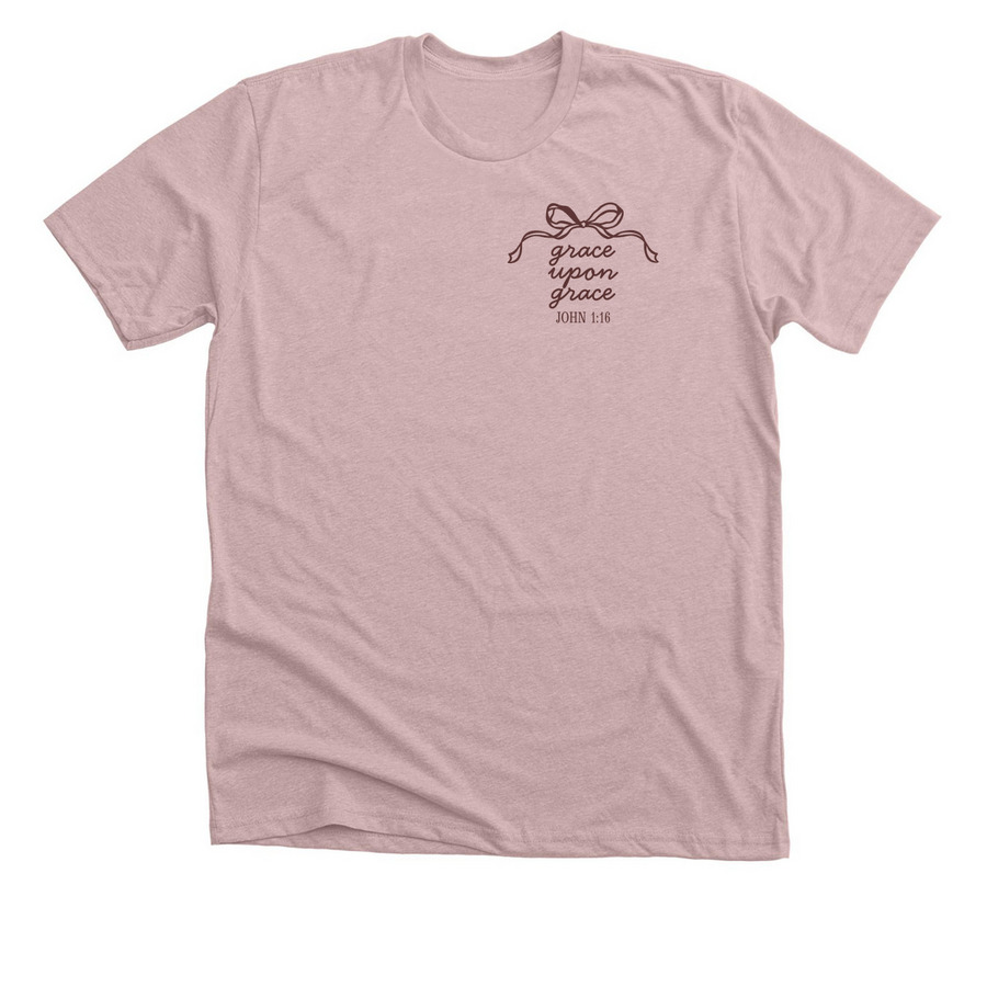 Grace Upon Grace, a Heather Pink Gravel Premium Unisex Tee