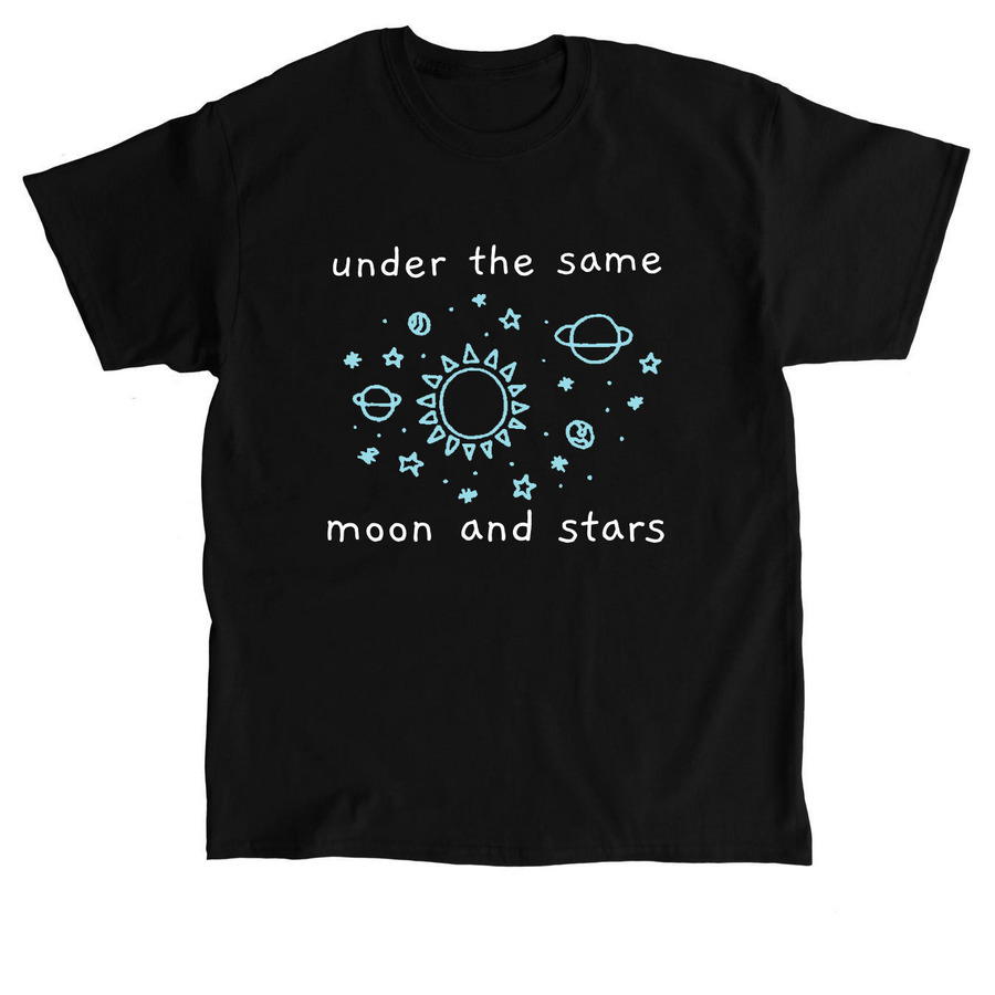 Under the Same Moon and Stars, a Black Classic Unisex Tee