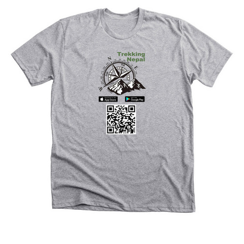 Trekking Nepal App, a Athletic Heather Premium Unisex Tee