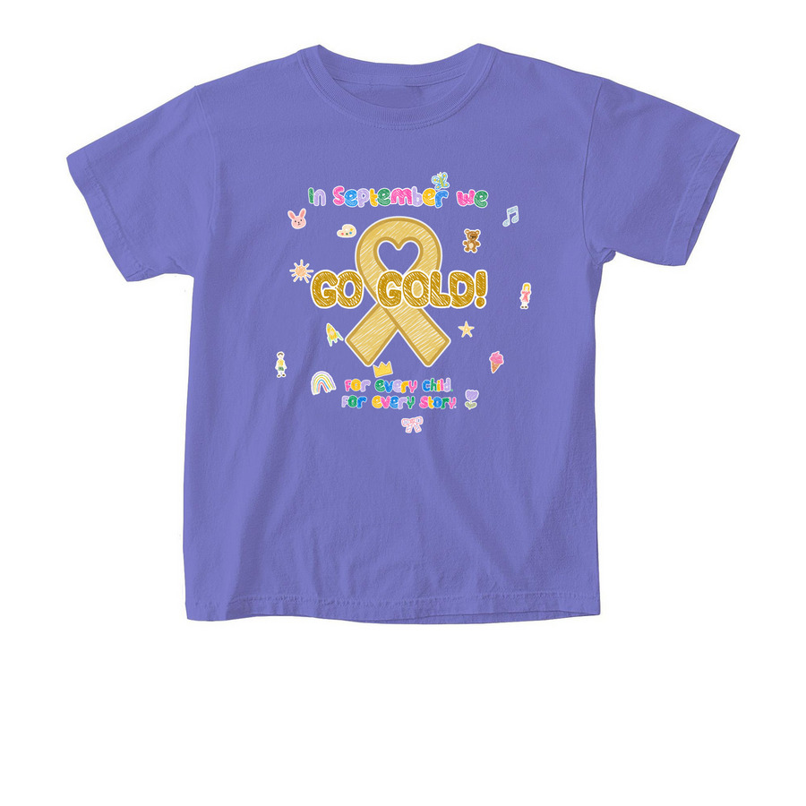 Doodle Sticker CCAM Tee, a Violet Comfort Colors Youth Tee