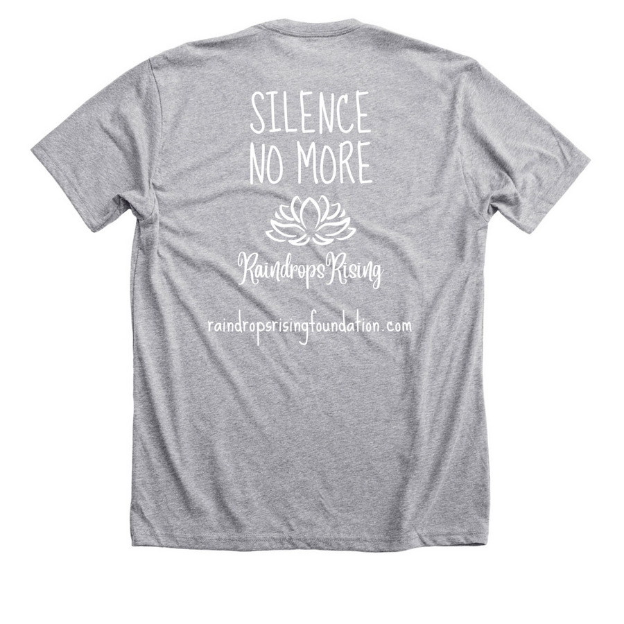 YOUR VOICE HAS POWER, a Athletic Heather Premium Unisex Tee (back-view)