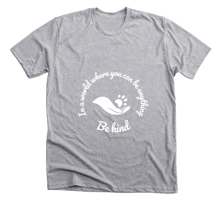 Be Kind, a Dark Heather Grey Premium Unisex Tee