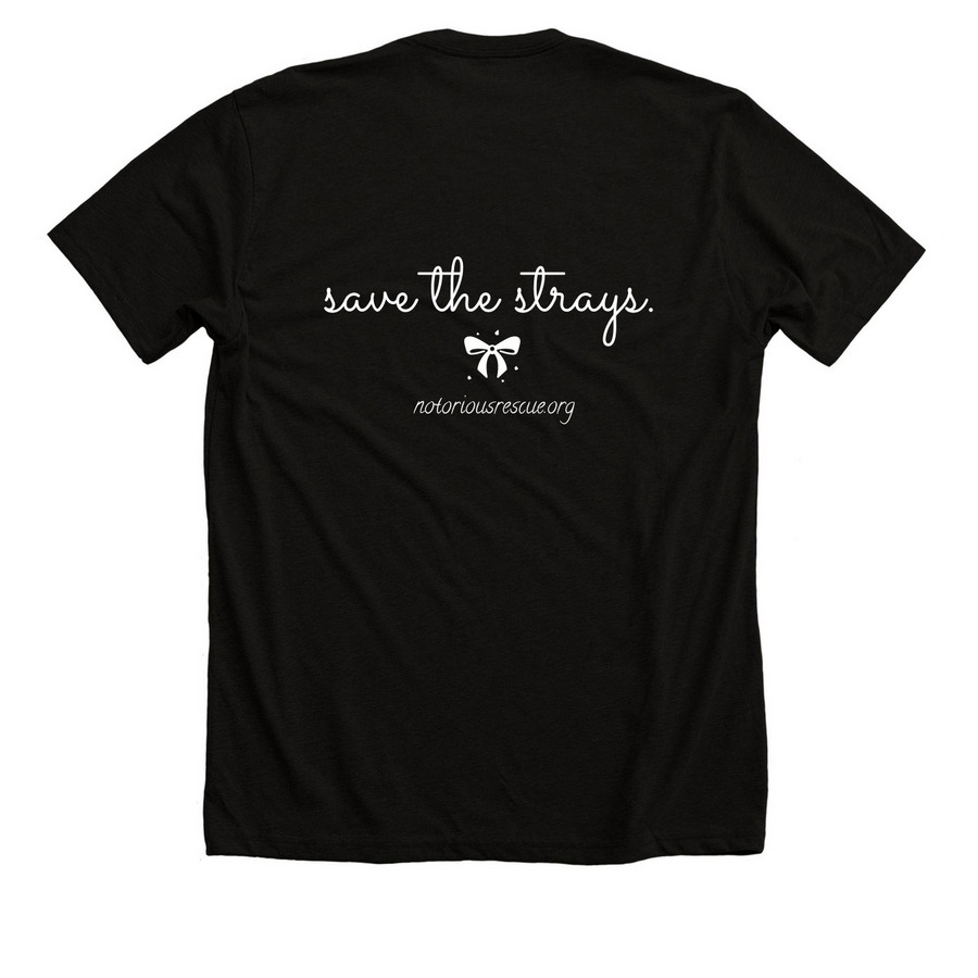 Save The Strays Tee, a Solid Black Blend Premium Unisex Tee (back-view)