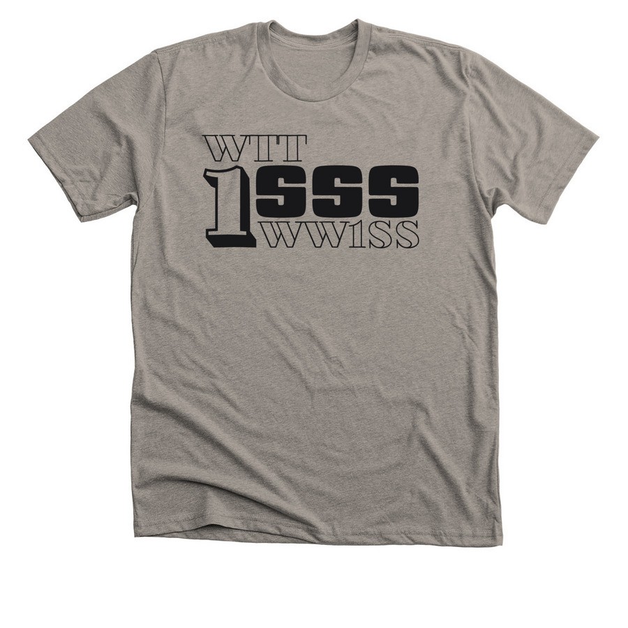 WTT1SSSWW1SS (Black), a Heather Stone Premium Unisex Tee