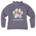 Love Every Paw&nbsp;, a Cosmic Purple Allmade Women?s Organic CVC Zip-Up Hoodie (back-view)