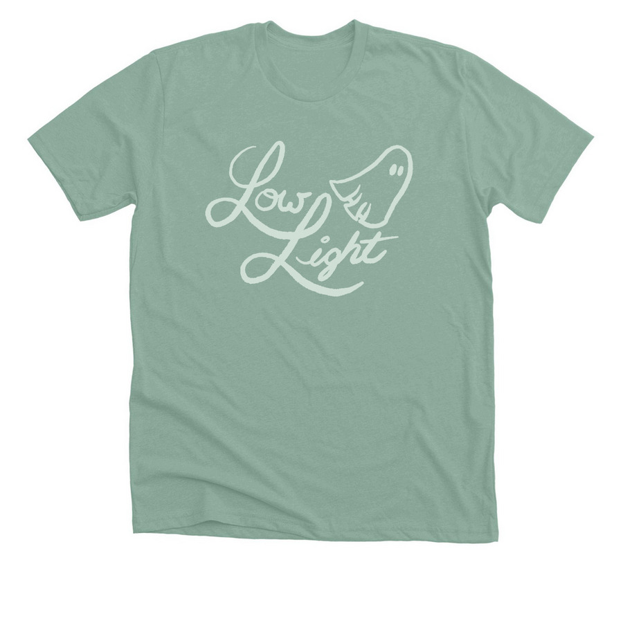 Low Light Friendly Ghost, a Heather Dusty Blue Premium Unisex Tee