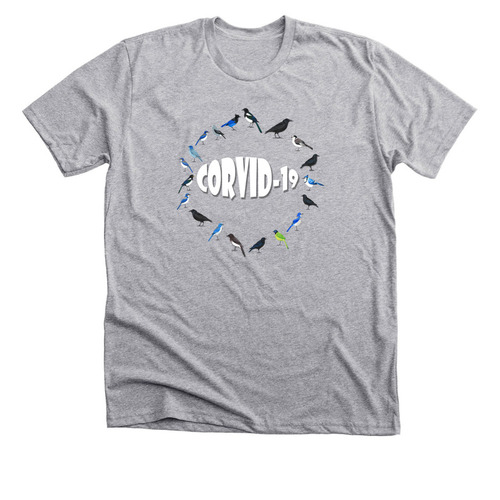 Corvid-19 Round, a Athletic Heather Premium Unisex Tee