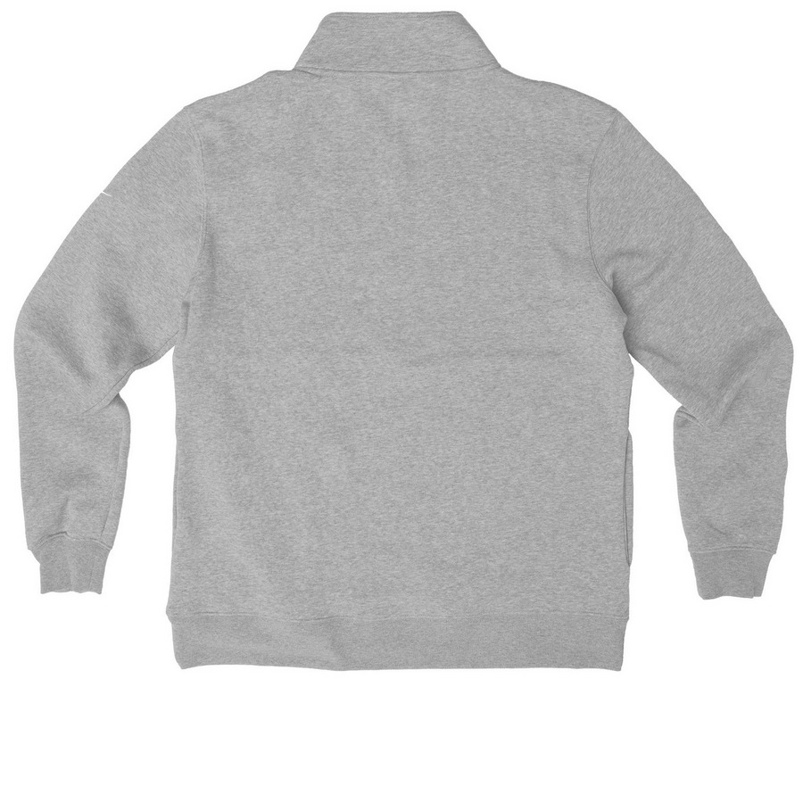 Quarter and Half Zip Nike Pullovers, a Dark Grey Heather Nike Club Fleece Half Zip Pullover (back-view)